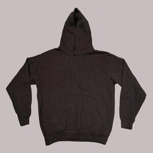 Warren Lotas Solid Black Heavy Cotton Hoodie Men Size L Large Hooded Long Sleeve